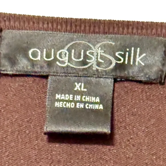 August Silk Silk Blend Chocolate Brown Long Sleeve Button Front Cardigan Sweater - Picture 10 of 11